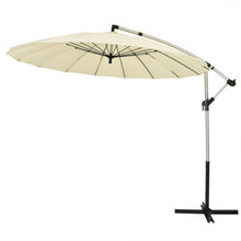 Load image into Gallery viewer, 10 Foot Patio Offset Umbrella Market Hanging Umbrella for Backyard Poolside Lawn Garden-Beige
