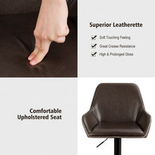 Load image into Gallery viewer, Retro Comfortable Adjustable Swivel Bar Stools with PU Leather Seat and Footrest
