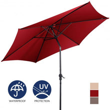 Load image into Gallery viewer, 9FT Patio Umbrella Patio Market Steel Tilt W/ Crank Outdoor Yard Garden-Burgundy

