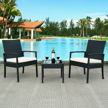 Load image into Gallery viewer, 3 Pcs Outdoor Rattan Patio Conversation Furniture Set
