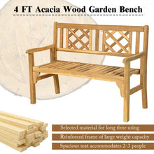 Load image into Gallery viewer, Patio Foldable Bench with Curved Backrest and Armrest
