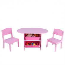 Load image into Gallery viewer, Kids Table and 2 Chairs Set with Storage Boxes
