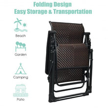 Load image into Gallery viewer, Patio Rattan Zero Gravity Lounge Chair
