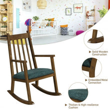 Load image into Gallery viewer, Children&#39;s Wooden Rocking Chair with Cushion-Walnut
