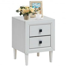 Load image into Gallery viewer, Multipurpose Retro Bedside Nightstand with 2 Drawers-White
