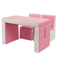 Load image into Gallery viewer, Multi-functional Kids Sofa Table Chair Set-Pink
