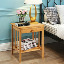 Load image into Gallery viewer, Multipurpose Bamboo Nightstand End Table Storage Shelf
