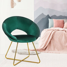 Load image into Gallery viewer, Modern Accent Velvet Dining Arm Chair w/ Golden Metal Legs &amp; Soft Cushion-DG
