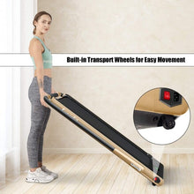 Load image into Gallery viewer, 2-in-1 Folding Treadmill with Remote Control and LED Display-Golden
