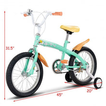 Load image into Gallery viewer, 16&quot; Outdoor Sports Kids Bicycle with Training Wheels Bell-Green
