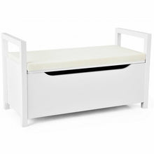 Load image into Gallery viewer, Shoe Bench Hallway Entryway Storage Rack w/ Cushion Seat-White
