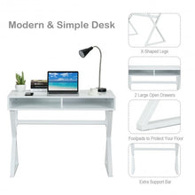 Load image into Gallery viewer, Modern Computer Desk Makeup Vanity Table with 2 Storage Compartments
