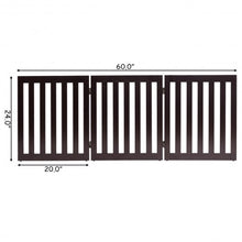 Load image into Gallery viewer, 24&#39;&#39; Folding Standing 3 Panels Wood Pet Fence-Brown
