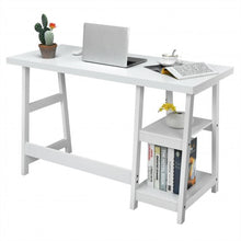 Load image into Gallery viewer, Trestle Computer Desk Home Office Workstation with Removable Shelves-White
