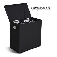 Load image into Gallery viewer, Double Laundry Hamper Storage Collapsible Basket Cothes Organizer-Black
