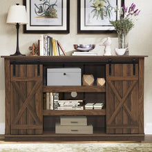 Load image into Gallery viewer, Sliding Barn TV Stand Console Table-Brown
