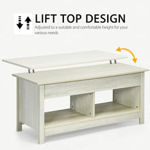 Load image into Gallery viewer, Lift Top Coffee Table with Hidden Storage Compartment and Lower Shelf for Study Room-White
