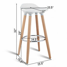 Load image into Gallery viewer, Set of 2 ABS Bar Stool with Wooden Legs
