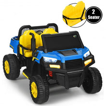 Load image into Gallery viewer, 12V Battery Powered Kids Ride On Dumpbed Truck RC-Blue
