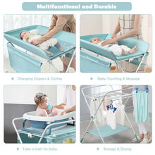 Load image into Gallery viewer, Folding Baby Changing Table with Storage -Blue

