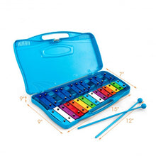 Load image into Gallery viewer, 25 Notes Kids Glockenspiel Chromatic Metal Xylophone-Blue
