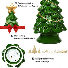 Load image into Gallery viewer, 11.5&quot; Pre-Lit Ceramic Hollow Christmas Tree with LED Lights
