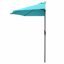 Load image into Gallery viewer, 9Ft Patio Bistro Half Round Umbrella -Turquoise
