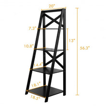 Load image into Gallery viewer, 4-Tier Wood Display Storage Bookshelf-Black
