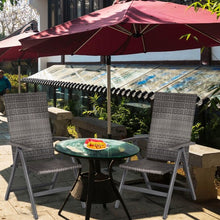Load image into Gallery viewer, 2 pcs Rattan Folding Reclining  Outdoor Wicker Portable Chairs
