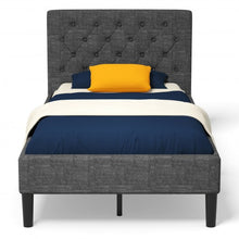 Load image into Gallery viewer, Upholstered Bed Base with Button Stitched Headboard
