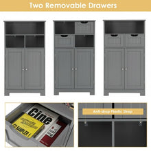 Load image into Gallery viewer, Bathroom Wooden Side Cabinet  with 2 Drawers and 2 Doors-Gray
