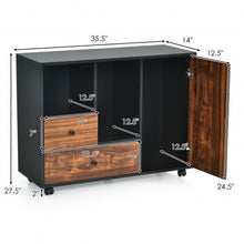 Load image into Gallery viewer, Lateral Mobile Filing Open Cabinet Large Printer Stand with 2 Drawers

