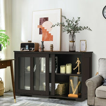 Load image into Gallery viewer, Sideboard Buffet Cupboard Storage Cabinet with Sliding Door-Brown
