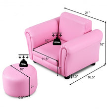 Load image into Gallery viewer, Kids Single Armrest Couch Sofa with Ottoman
