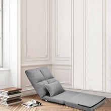 Load image into Gallery viewer, Fold Down Flip Convertible Sleeper Couch with Pillow-Gray
