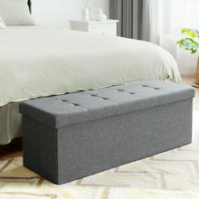 Load image into Gallery viewer, Fabric Folding Storage with Divider Bed End Bench-Light Gray
