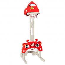 Load image into Gallery viewer, 3-in-1 Basketball Hoop for Kids Adjustable Height Playset with Balls-Red
