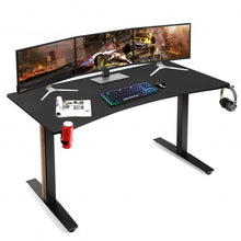 Load image into Gallery viewer, 63&quot; Gaming Desk T- Shaped Computer Desk Gamer Table-Black
