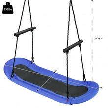 Load image into Gallery viewer, Saucer Tree Swing Surf Kids Outdoor Adjustable Oval Platform Set w/Handle-Blue
