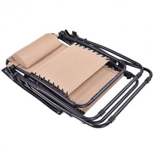 Load image into Gallery viewer, Outdoor Folding Zero Gravity Reclining Lounge Chair w/ Utility Tray-Beige
