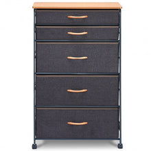 Load image into Gallery viewer, 5-Drawer Fabric Metal Frame Dresser Storage Organizer with Wheel
