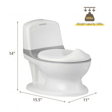 Load image into Gallery viewer, Kids Realistic Flushing Sound Lighting Potty Training Transition Toilet -Gray
