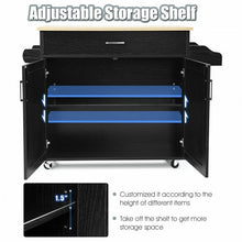 Load image into Gallery viewer, Rolling Kitchen Island Cart with Towel and Spice Rack-Black
