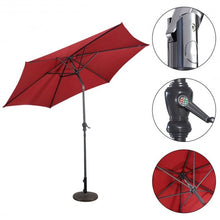 Load image into Gallery viewer, Hanging Umbrella Patio Sun Shade Offset Outdoor Market W/T Cross Base-Burgundy
