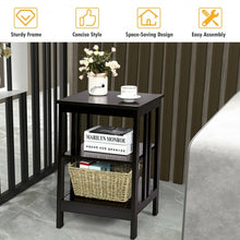 Load image into Gallery viewer, 3-tier Side Table Nightstand with Stable Structure-Espresso
