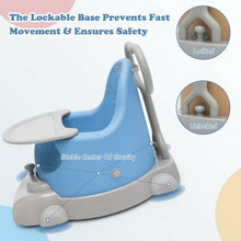 Load image into Gallery viewer, 6-in-1 Convertible Baby Booster Seat with Tray Wheels-Blue
