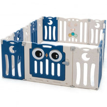 Load image into Gallery viewer, 16-Panel Baby Activity Center Play Yard with Lock Door -Blue
