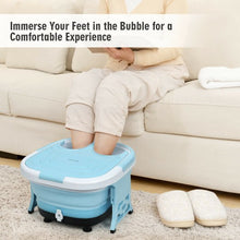 Load image into Gallery viewer, Foldable Foot Spa Bath Motorized Massager with Bubble Red Light Timer Heat-Blue

