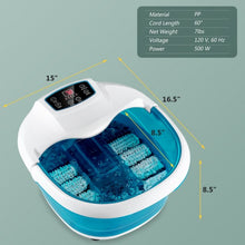 Load image into Gallery viewer, Foot Spa Tub with Bubbles and Electric Massage Rollers for Home Use-Blue
