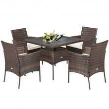 Load image into Gallery viewer, Outdoor 5PCS Dining Table Set with 1 Table and 4 Single Sofas
